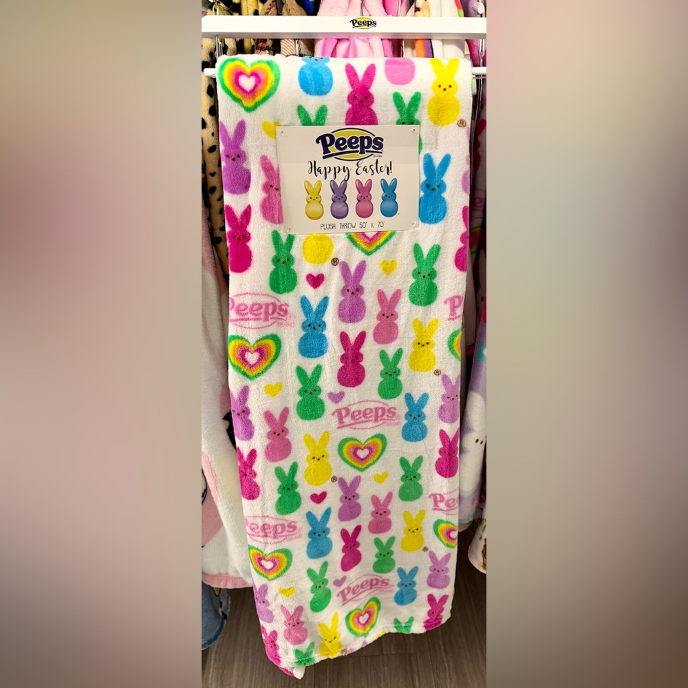 Peeps easter plush blanket throw